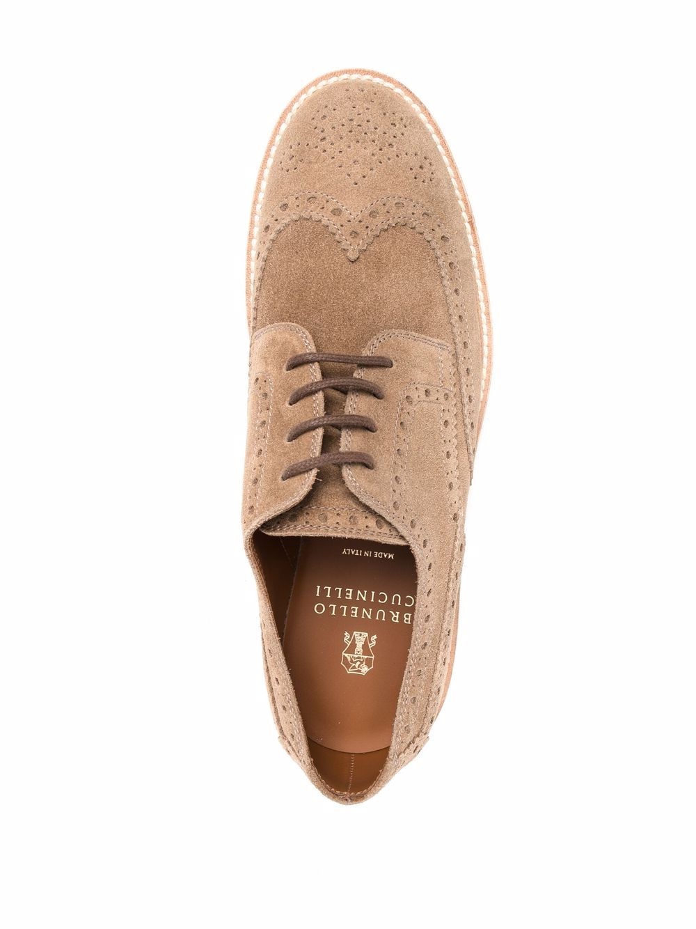 brogue lace-up leather shoes - 4