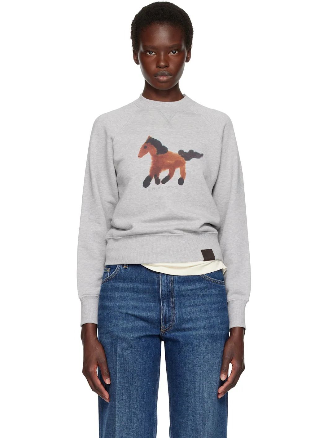 Gray Watercolour Horse Sweatshirt - 1