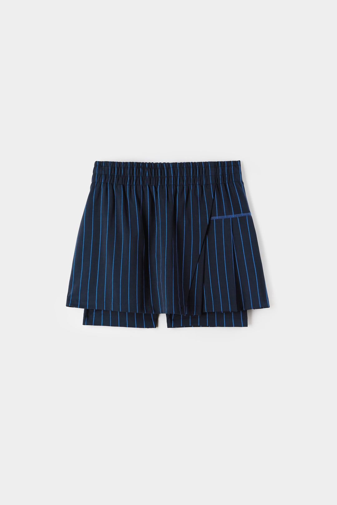 MINI SKIRT WITH PANEL / navy & azure stipes - 2