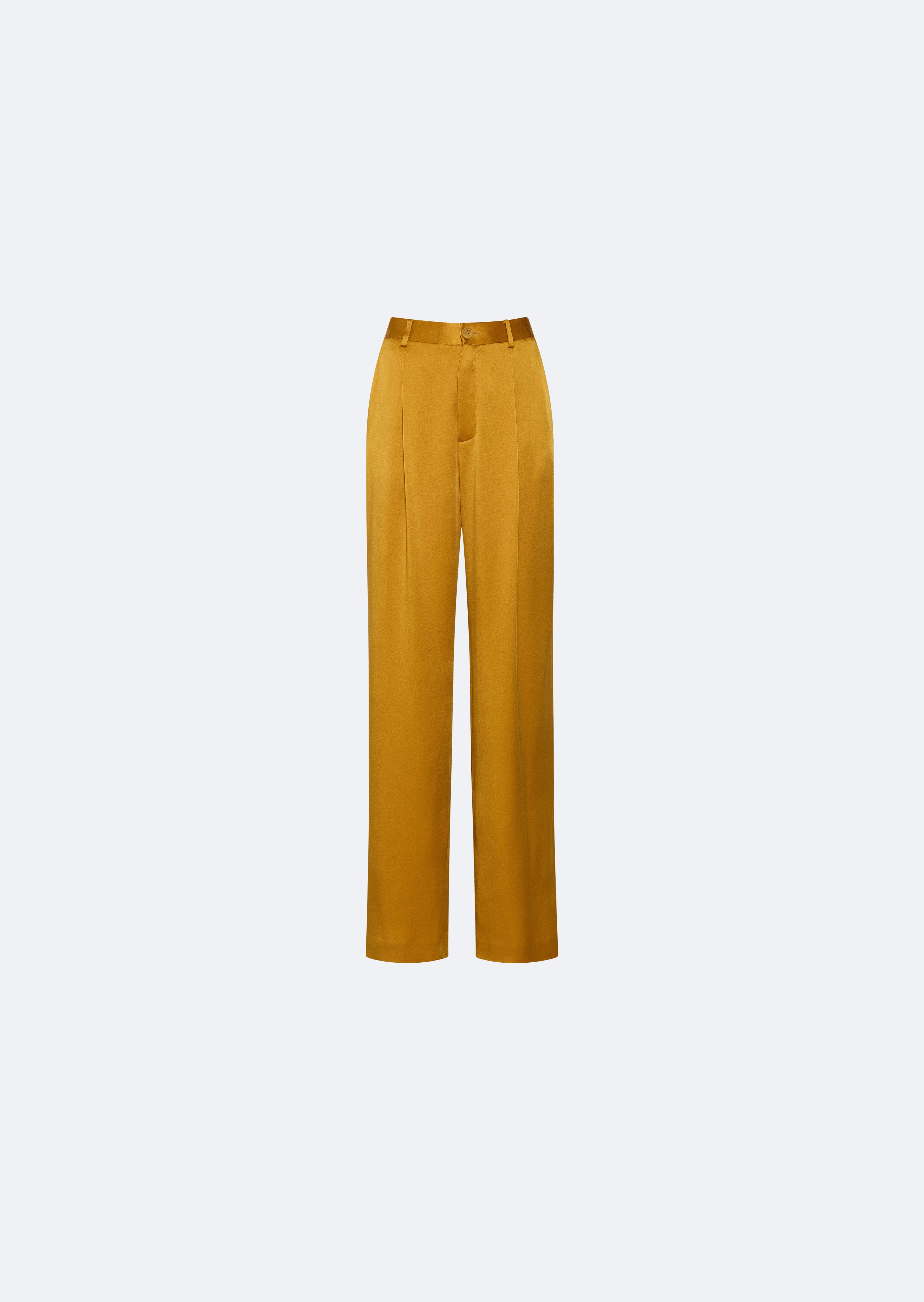Satin Relaxed Pleated Pant - 1