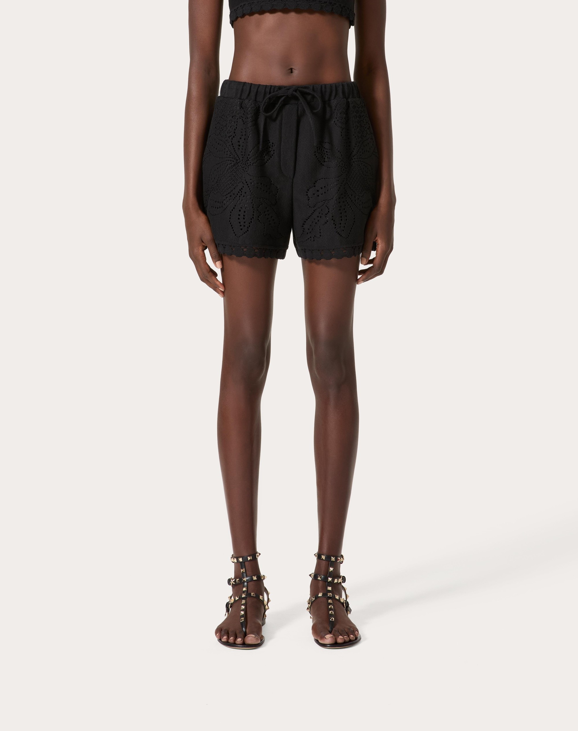 SHORTS IN VALENTINO COTTON GUIPURE JARDIN PLAT - 3