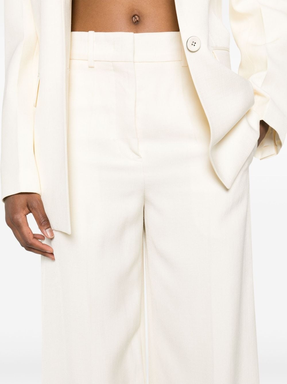 pressed-crease straight-leg trousers - 5