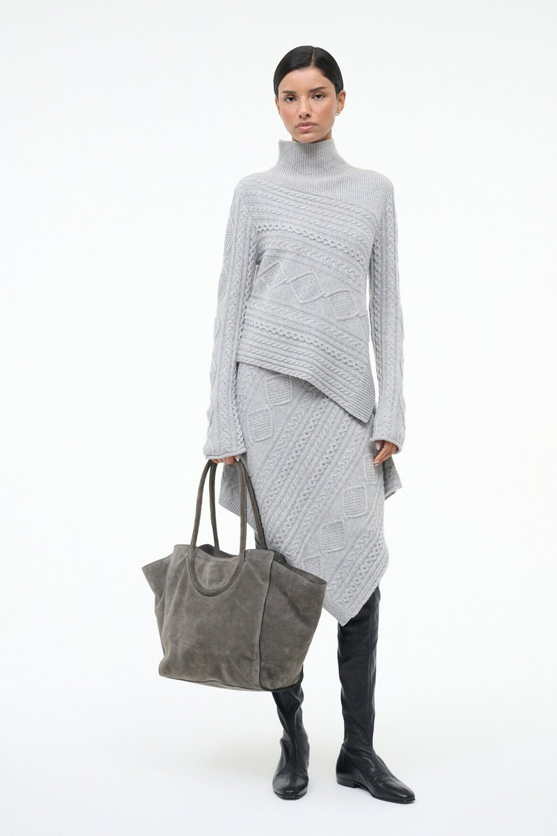 STAUD VEER SKIRT HEATHER GREY 1