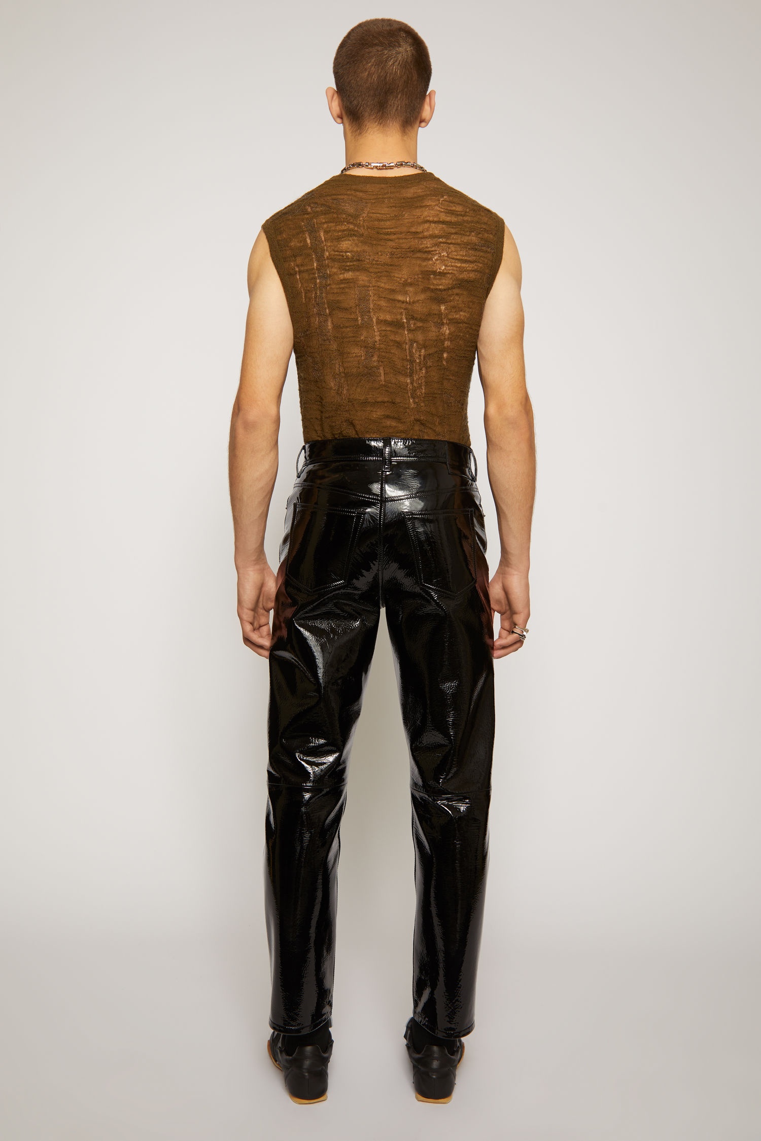 Patent leather trousers black - 4