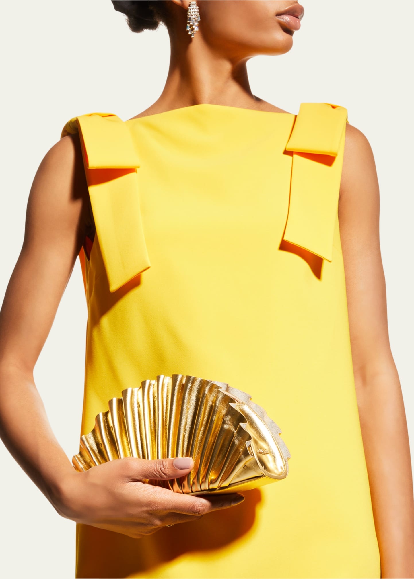 Nala Mini Pleated Metallic Clutch Bag - 2