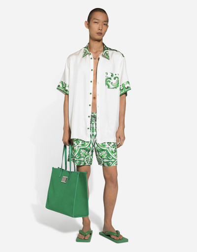 Dolce & Gabbana Mid-length majolica-print swim trunks outlook
