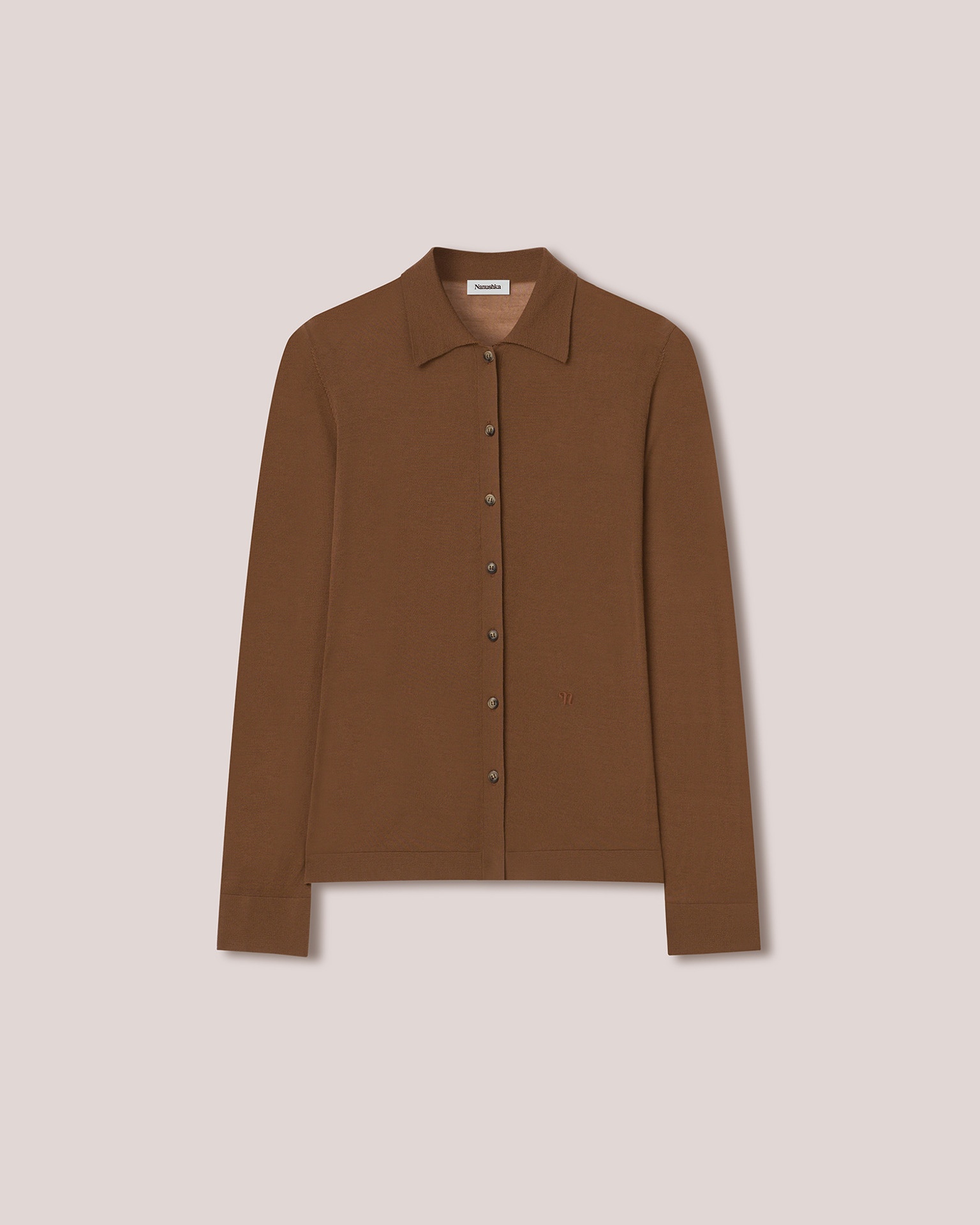 THALIA - Superfine merino cardigan - Brown - 5