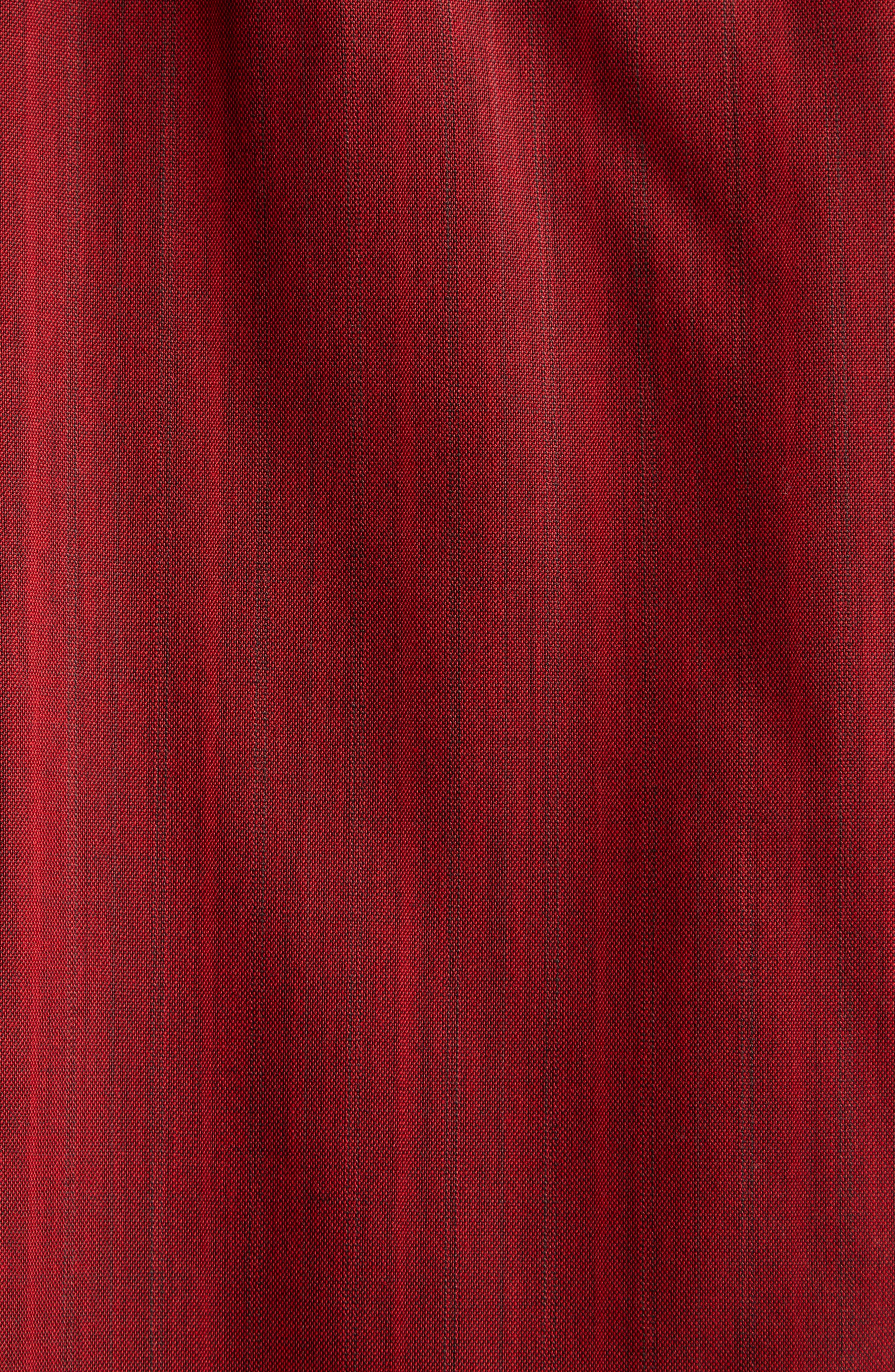 Bottega Veneta Subtle Stripe Wool Blend Button-Up Shirt in 6516 Red/Grey Melange at Nordstrom - 7