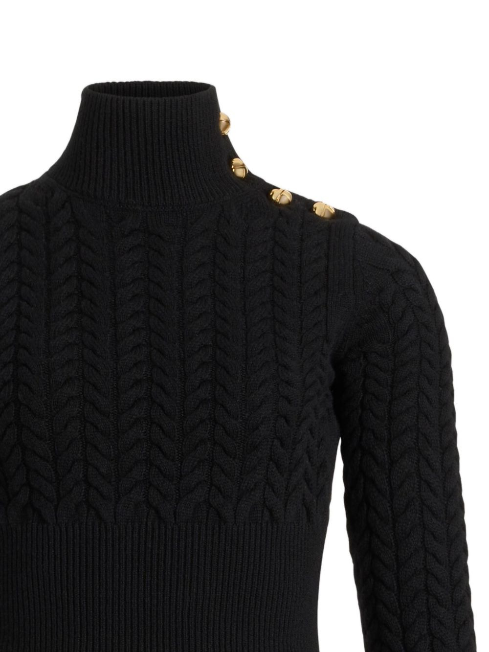 cable-knit button-embellished sweater - 2