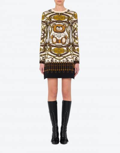 Moschino MILITARY TEDDY SCARF KNIT DRESS outlook