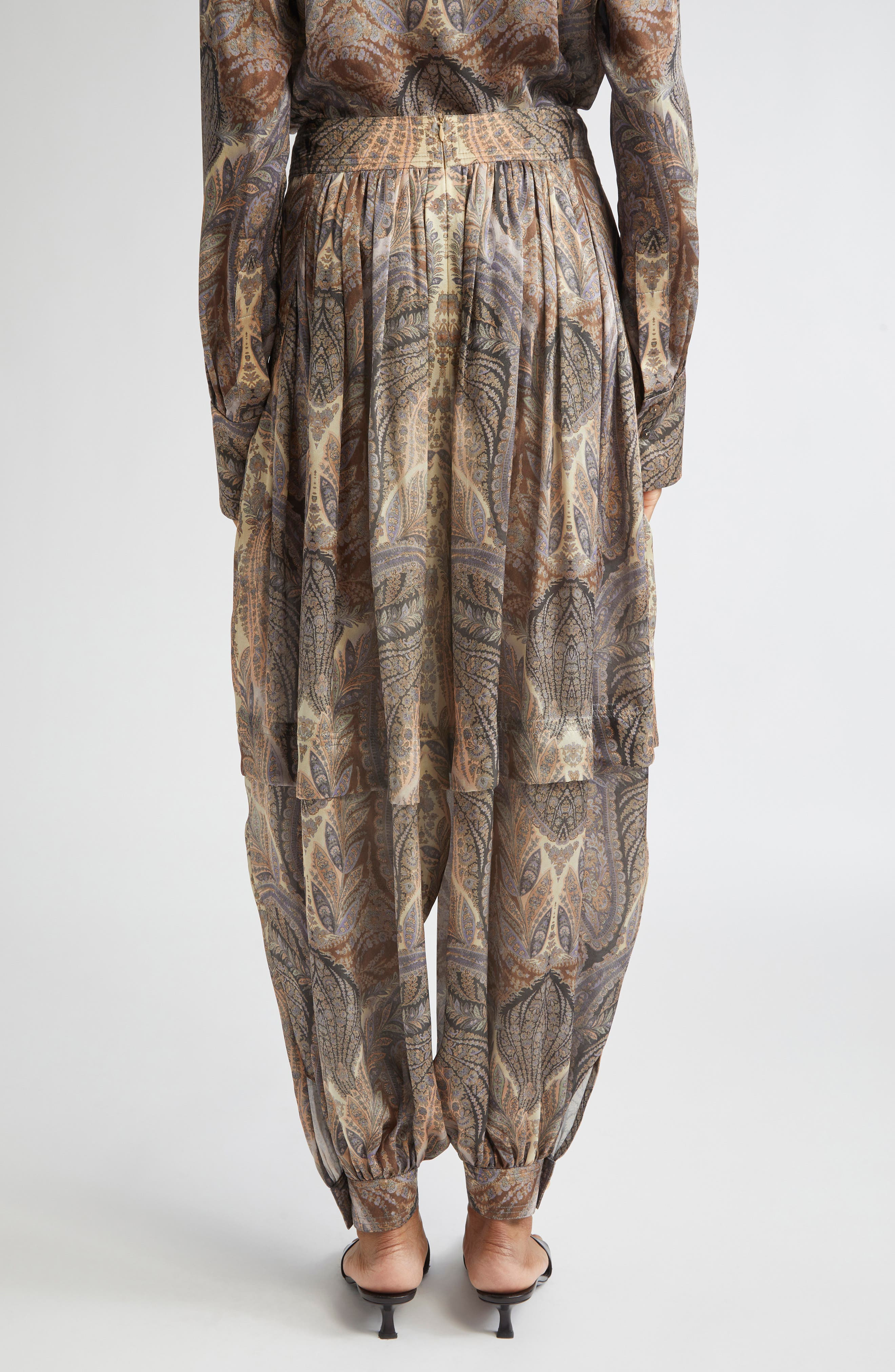 Zimmermann Hypnotic Silk Harem Pants in Denim Paisley at Nordstrom - 3