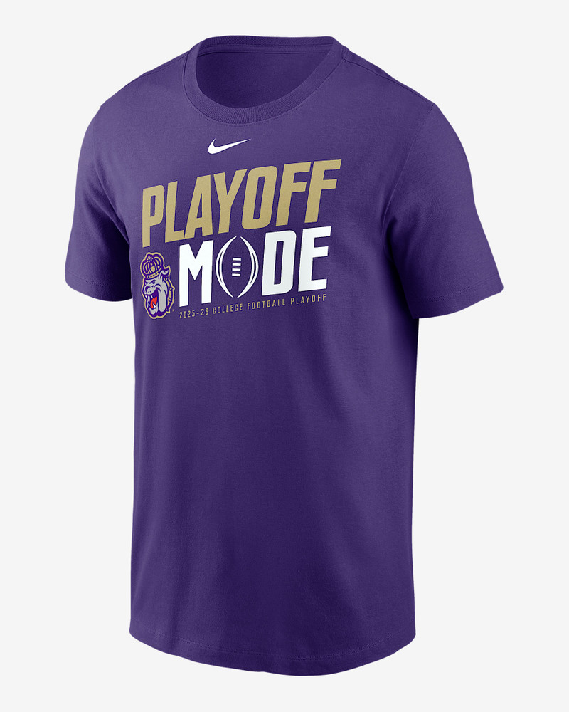 James Madison 2025/26 College Football Playoff Bound Pass Protection Men's Nike College T-Shirt 1