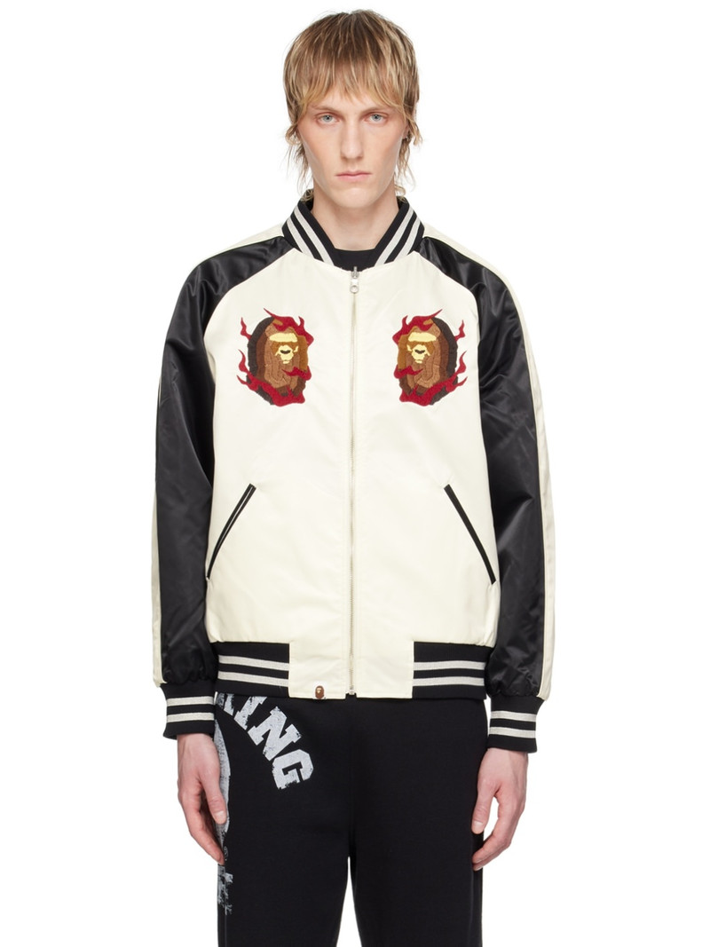 Black & Off-White Reversible Bomber Jacket 1