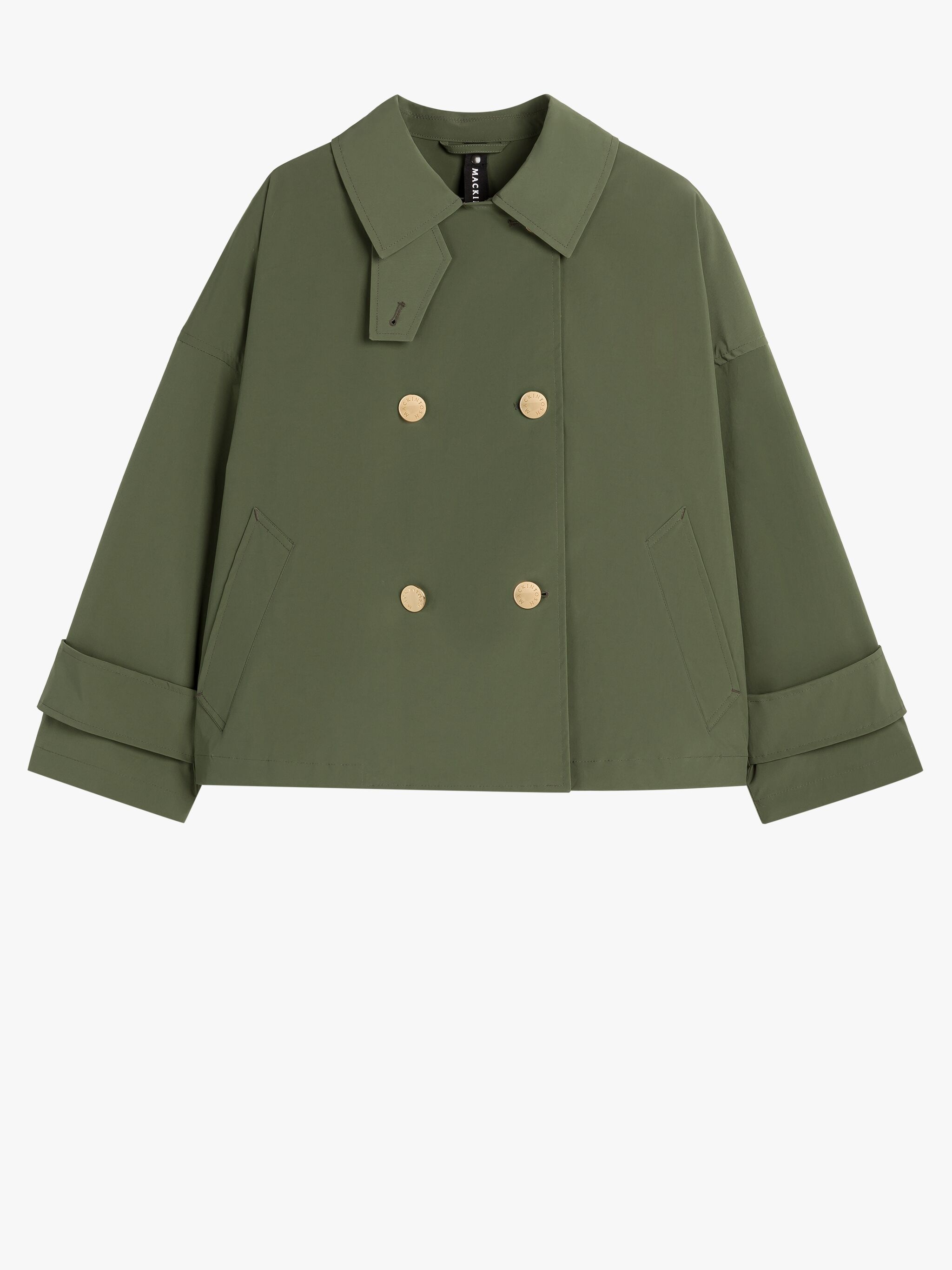 HUMBIE GREEN ECO DRY SHORT DOUBLE-BREASTED OVERCOAT - 1