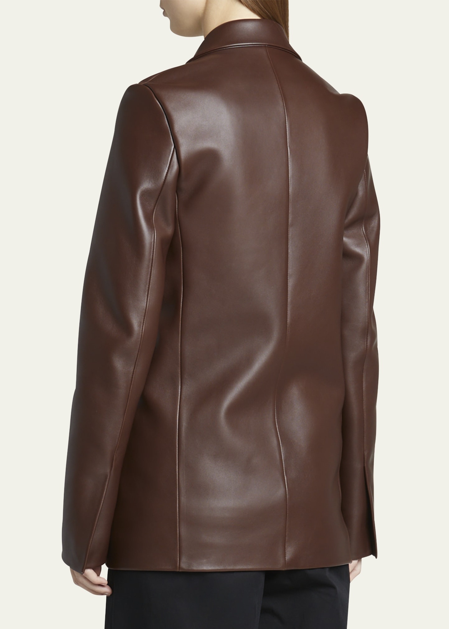 Tailored Leather Blazer - 3