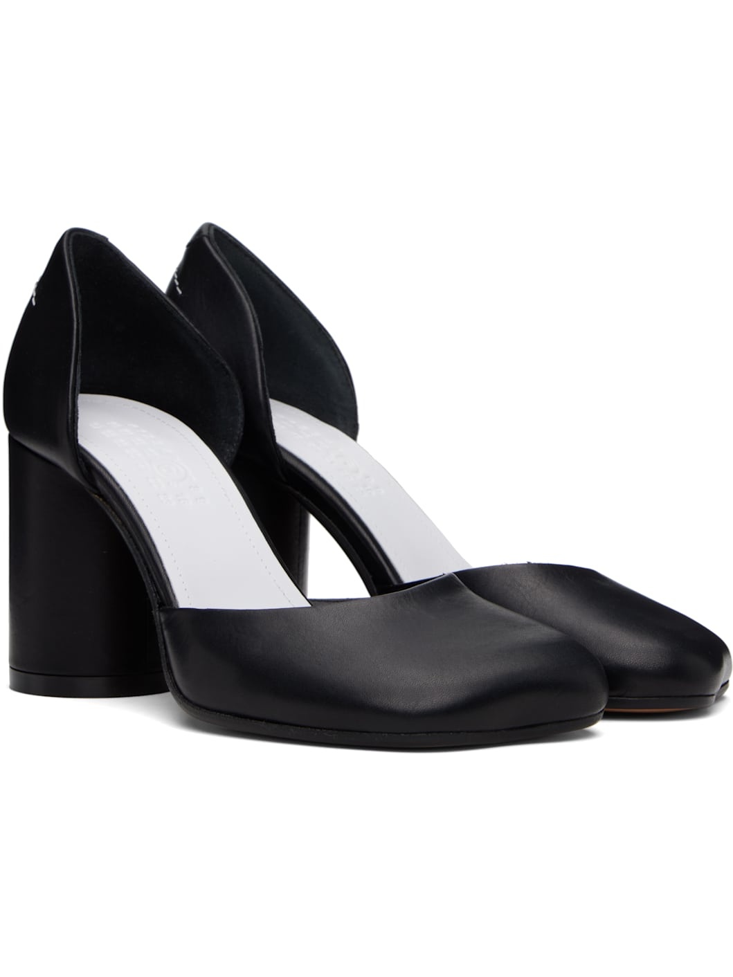 Black Shiny Vegetable Tanned Leather Court Heels - 4