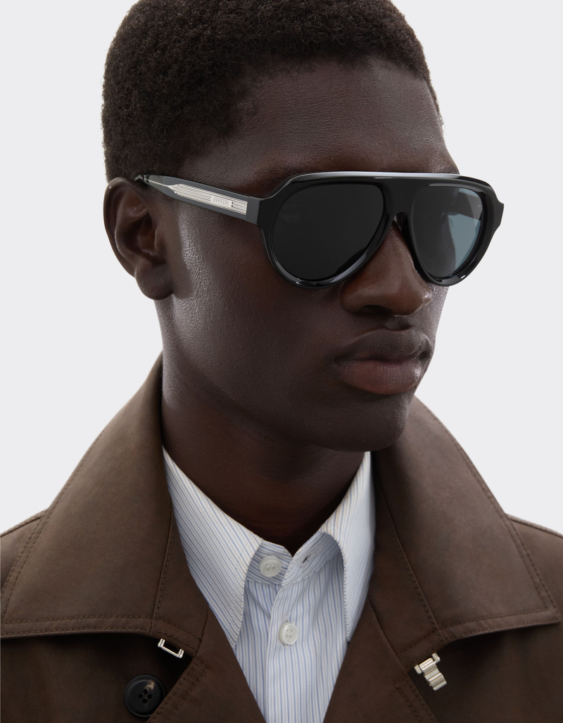Ferrari Ferrari sunglasses in shiny blackacetate with blue lenses outlook
