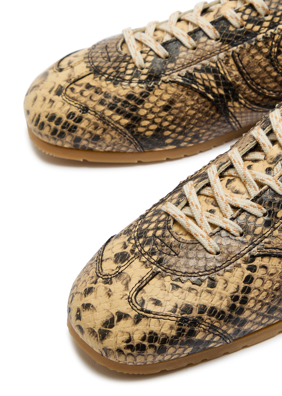 Dries Van Noten Dustin Python-effect Leather Sneakers - 3