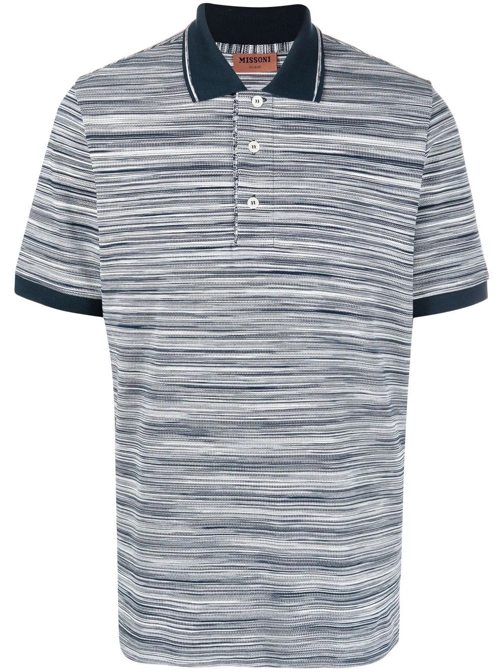 striped short-sleeve polo shirt - 1