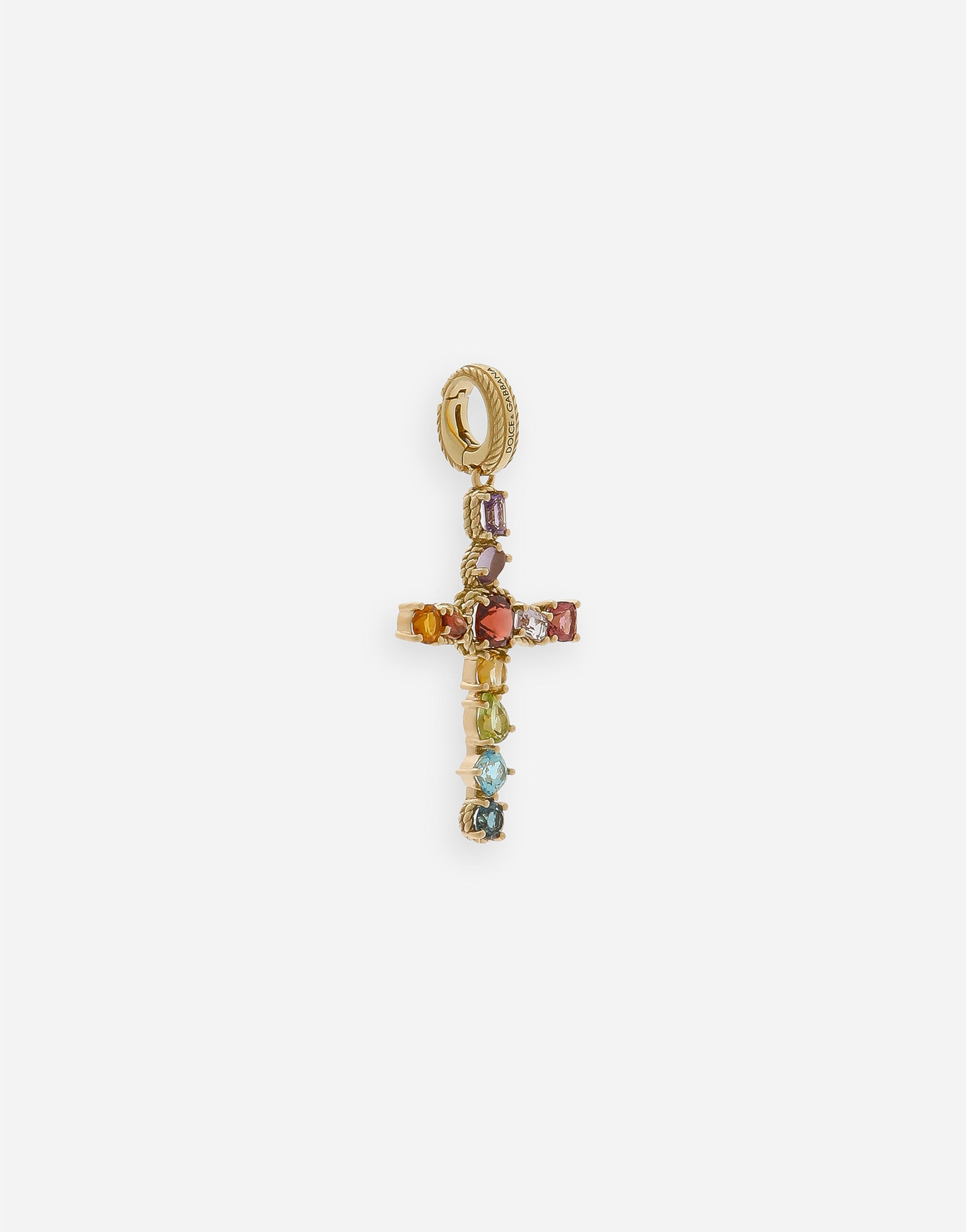 Rainbow charm in yellow gold 18kt with multicolor stones - 3