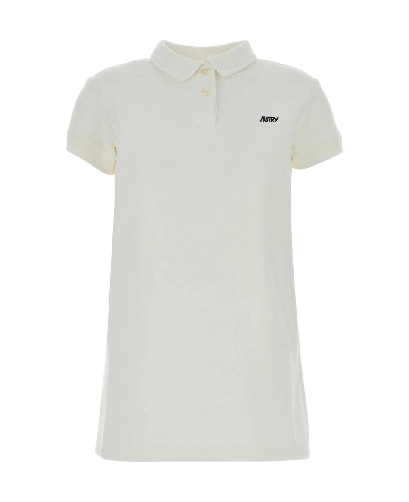 White Cotton Polo Dress - 1