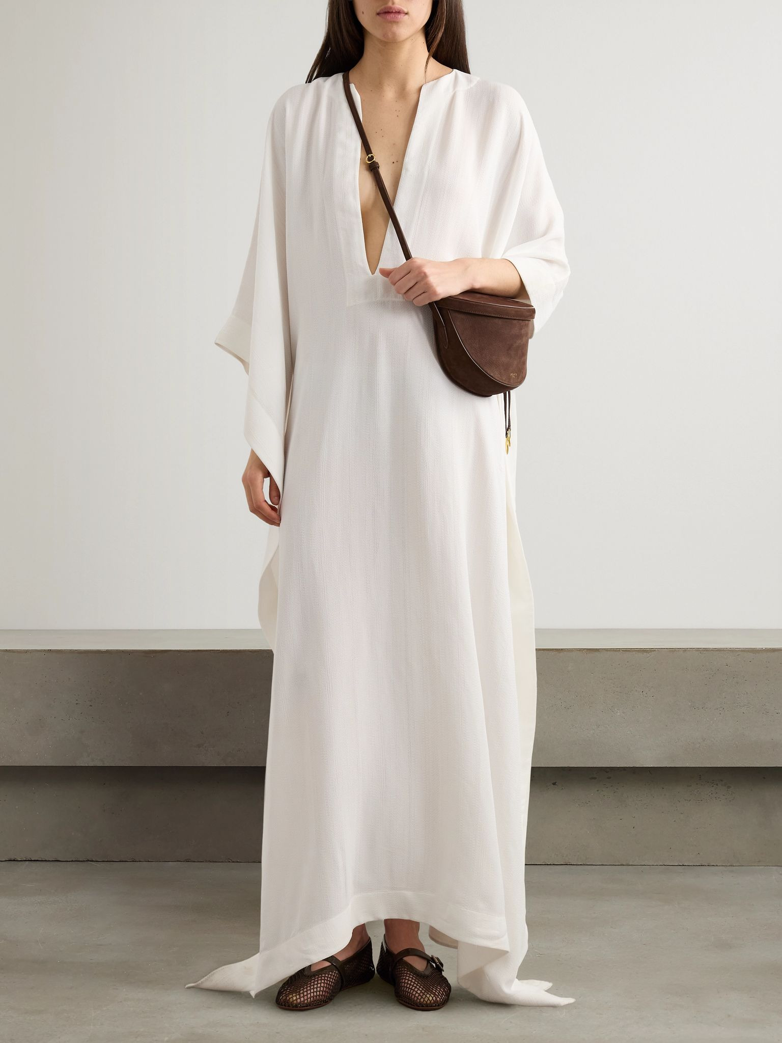 Crepe maxi dress White - 2