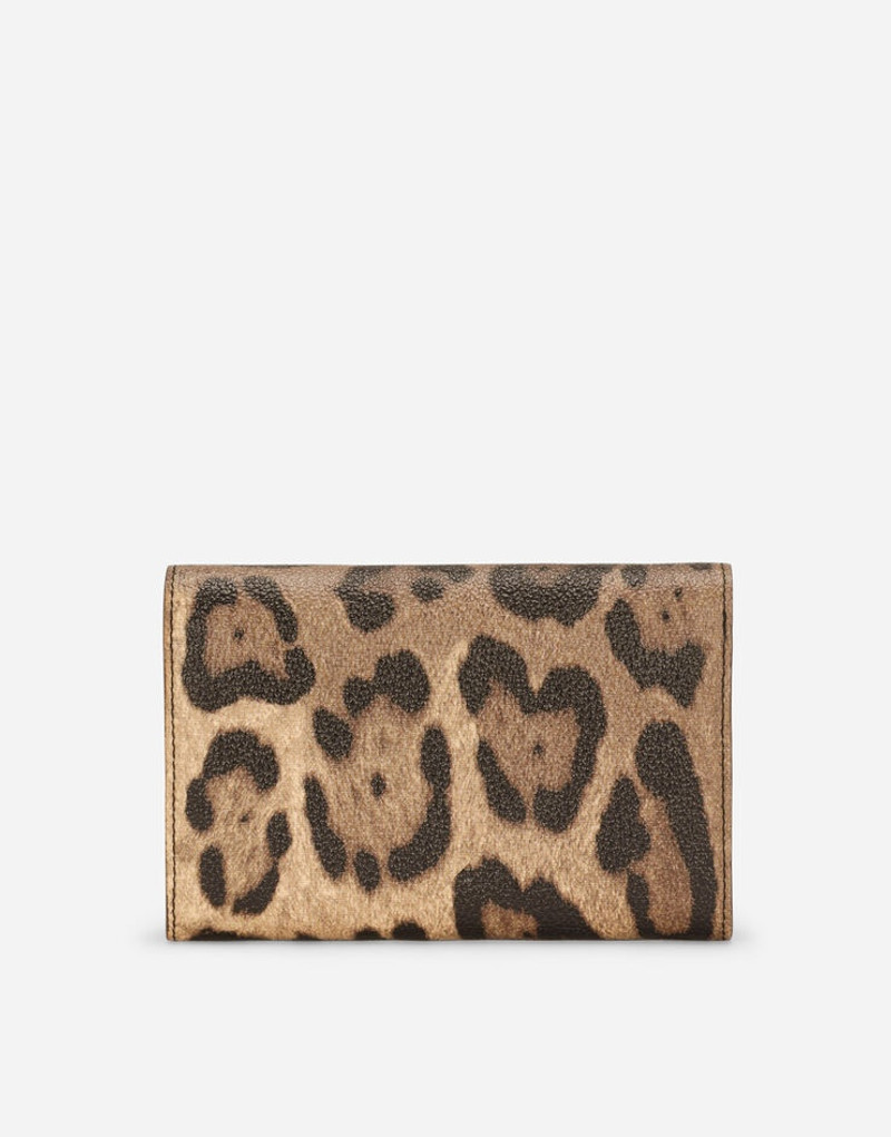 Leopard-print Crespo bifold wallet with branded plate 3