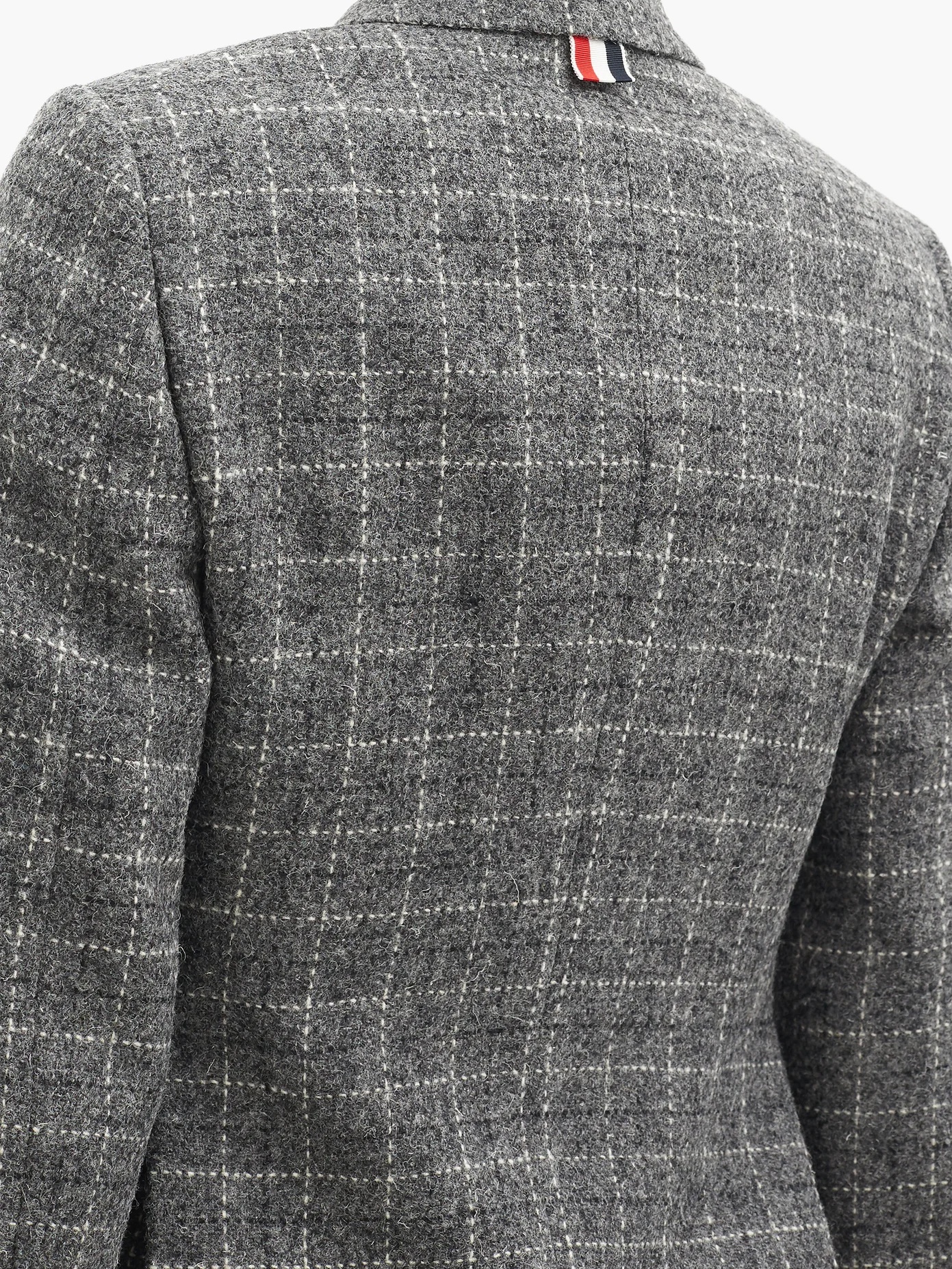 Single-breasted check wool jacket - 4