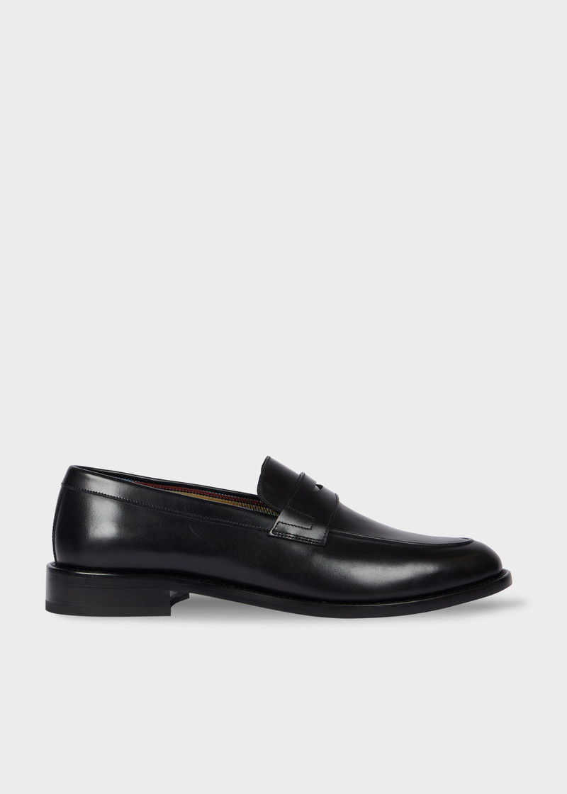 Black Leather 'Benito' Loafers 1