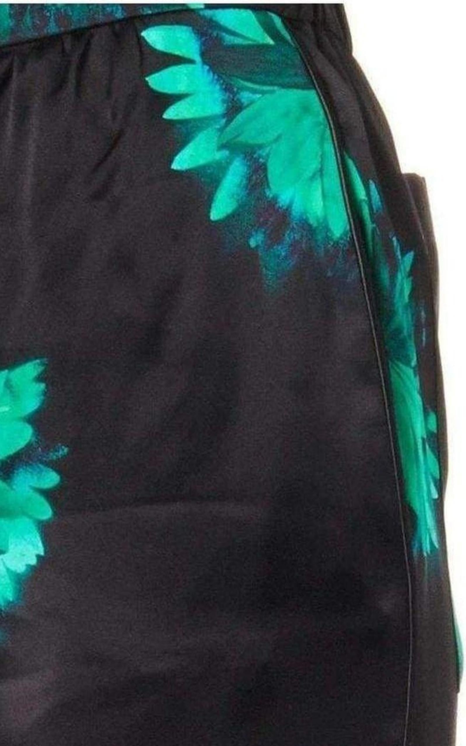 Floral Printed Silk Trousers - 7