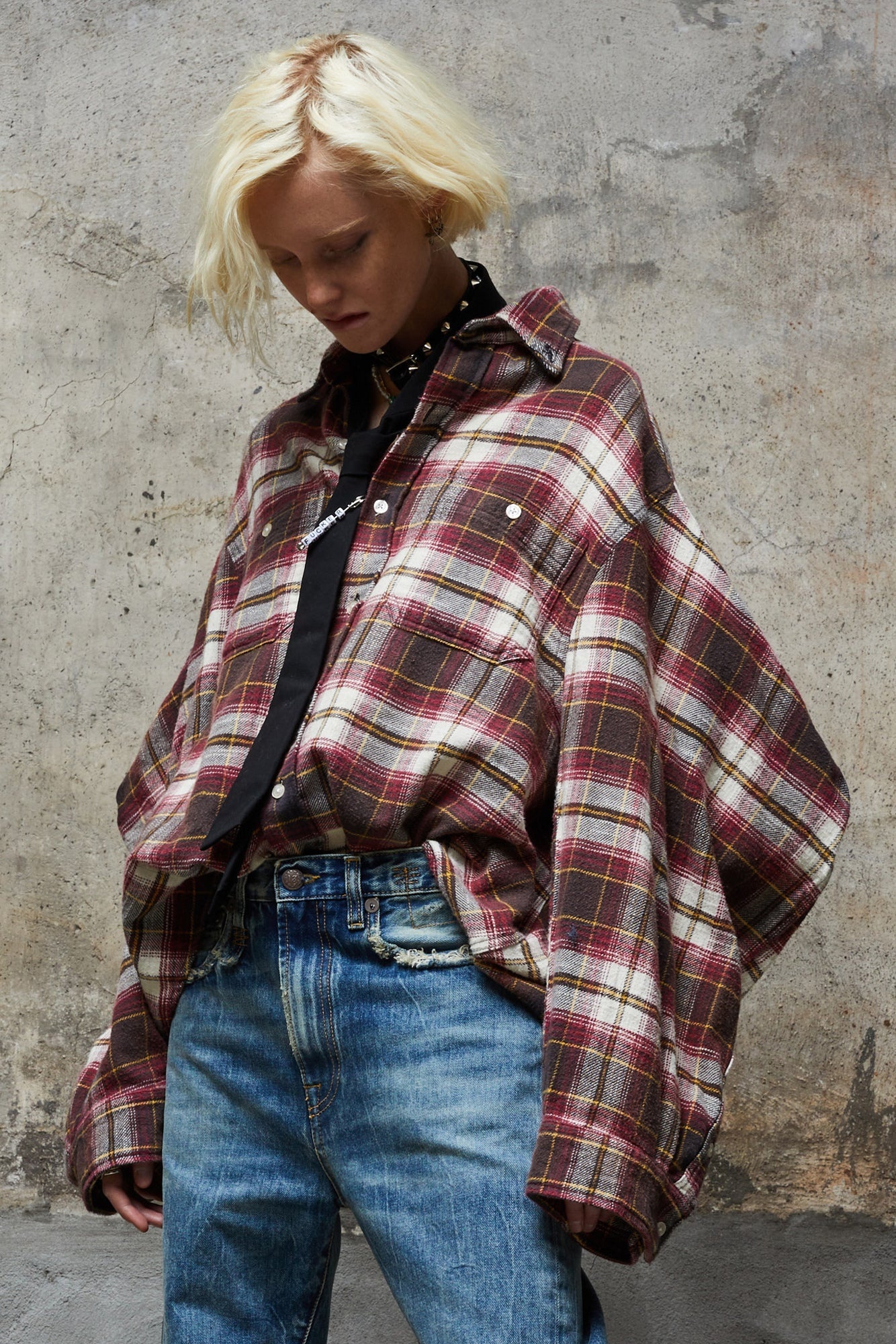 ZIGGY WORKWEAR SHIRT - ECRU/MAROON PLAID - 2