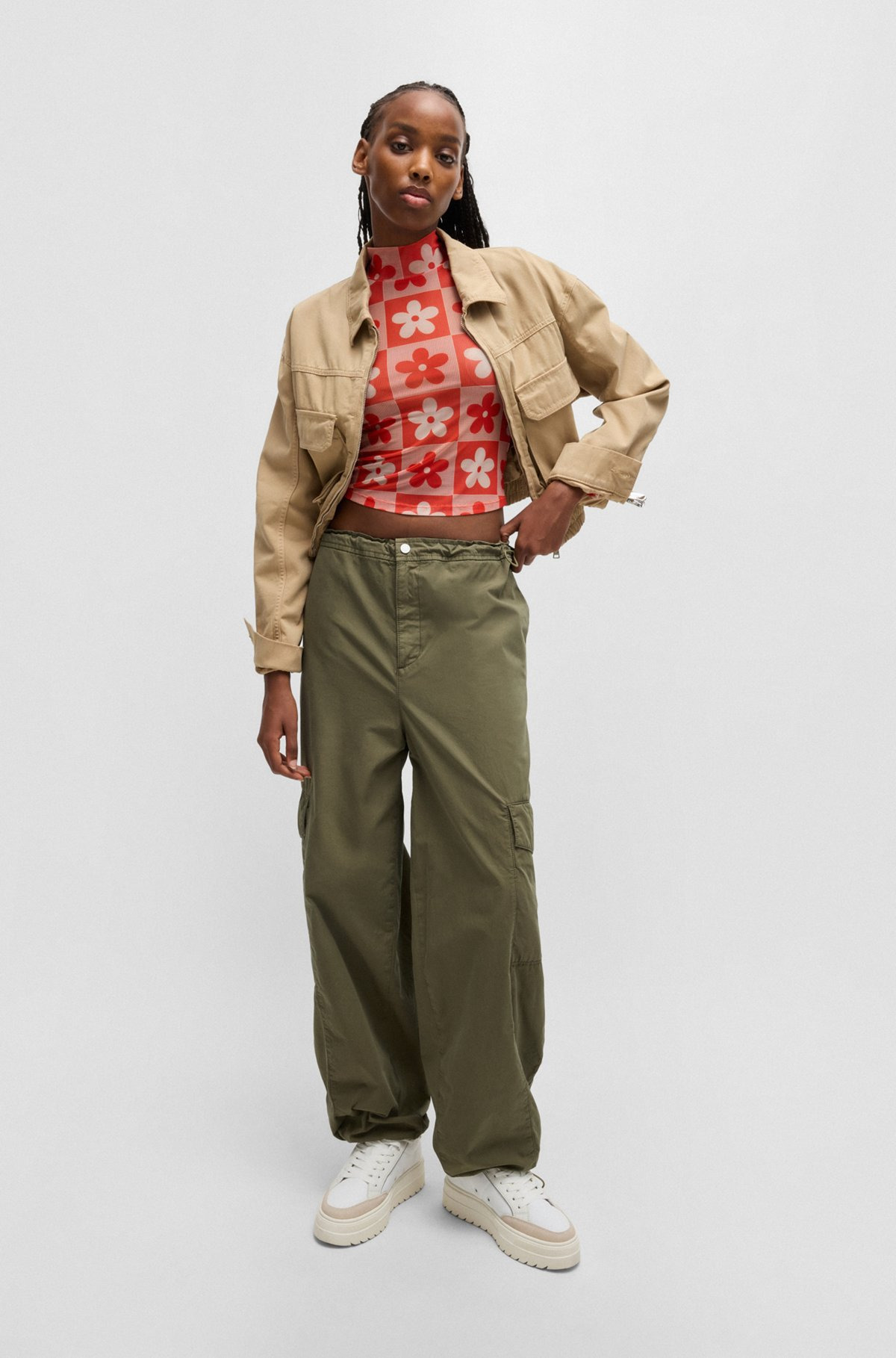 RELAXED-FIT PARACHUTE TROUSERS IN COTTON POPLIN - 3