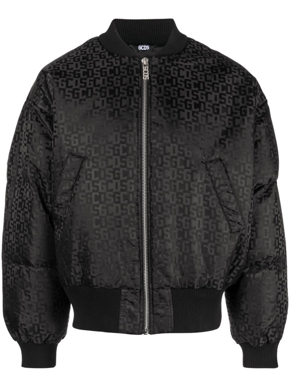 monogram-pattern zip-up bomber jacket - 1