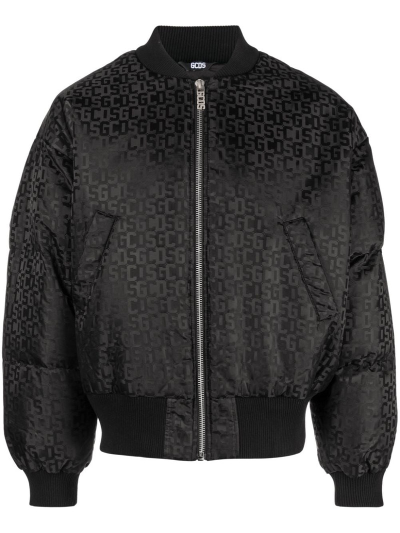 monogram-pattern zip-up bomber 재킷 1