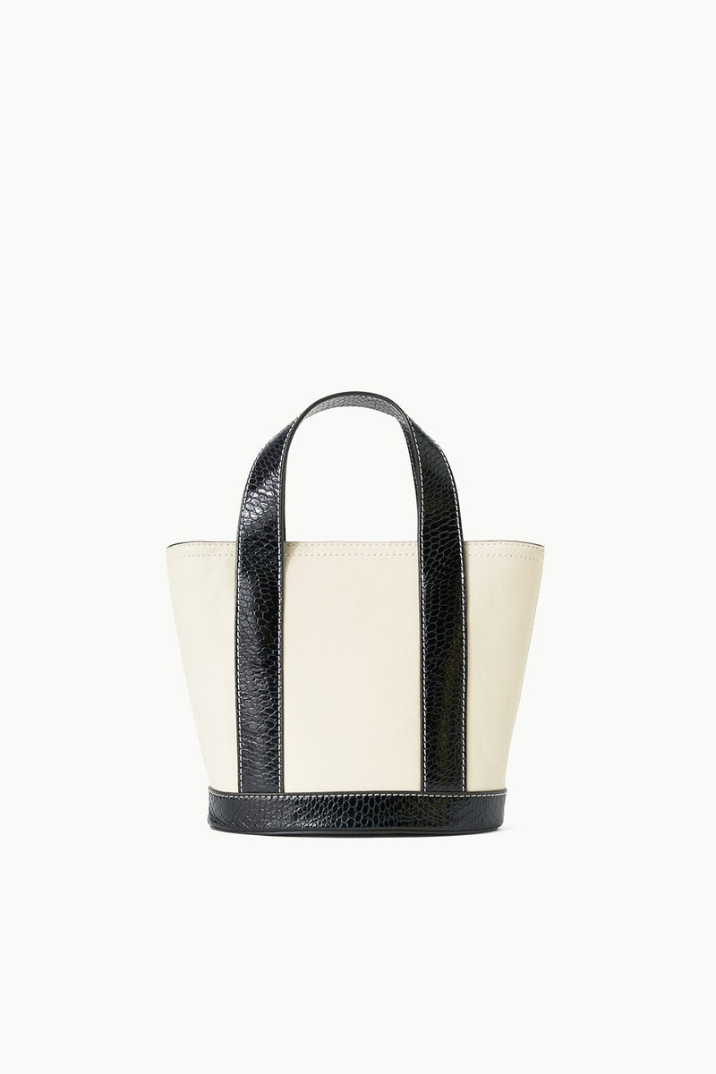 STAUD ALLORA MINI TOTE CREAM BLACK 1