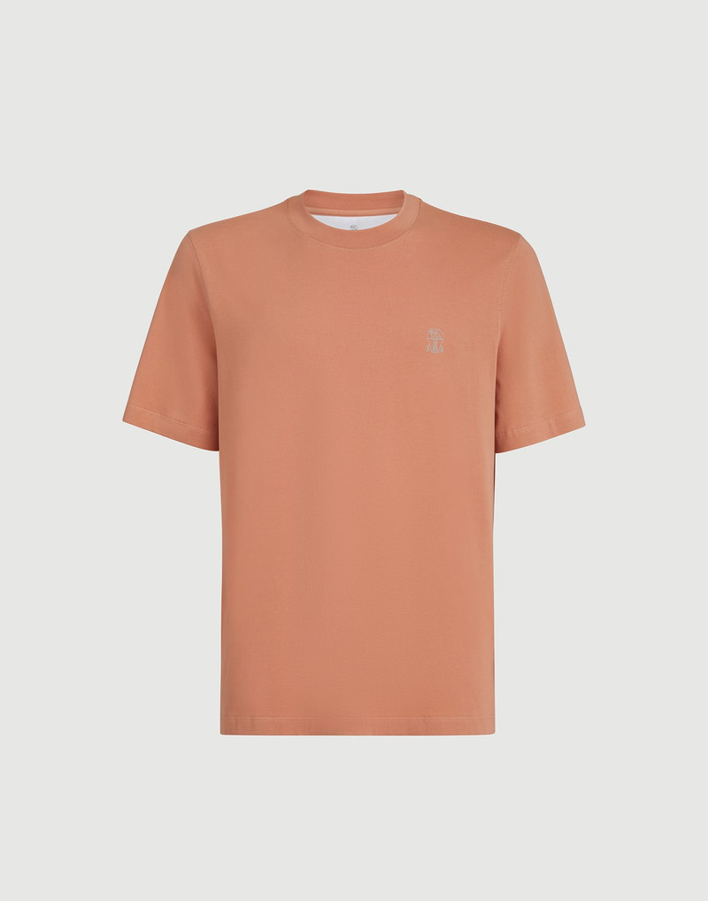 Cotton jersey crew neck T-shirt with logo 1