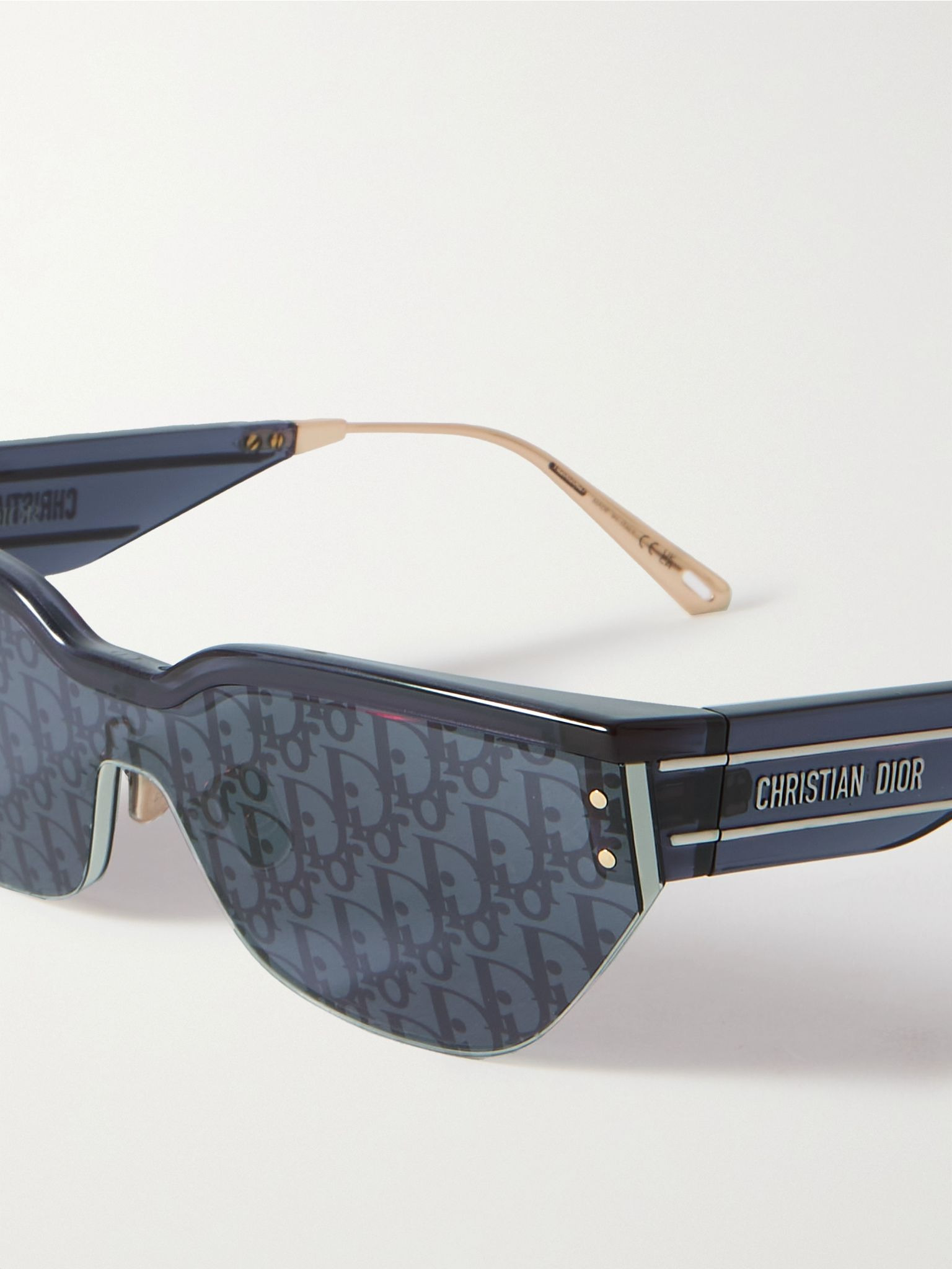 DiorClub M3U D-frame acetate and gold-tone sunglasses Blue - 4