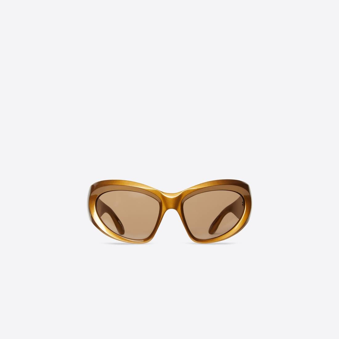 Wrap D-frame Sunglasses in Gold - 1