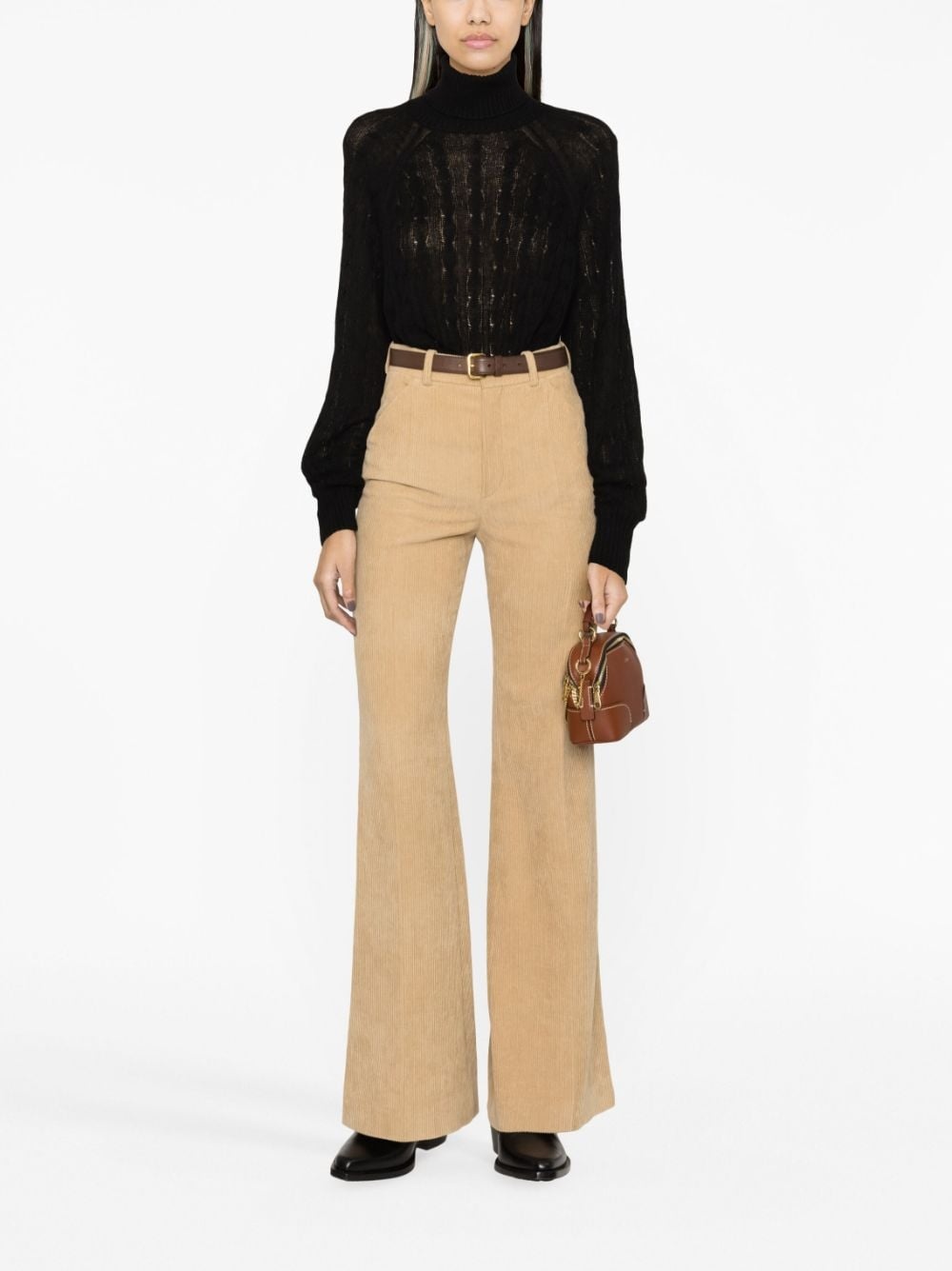 cable-knit roll-neck jumper - 2
