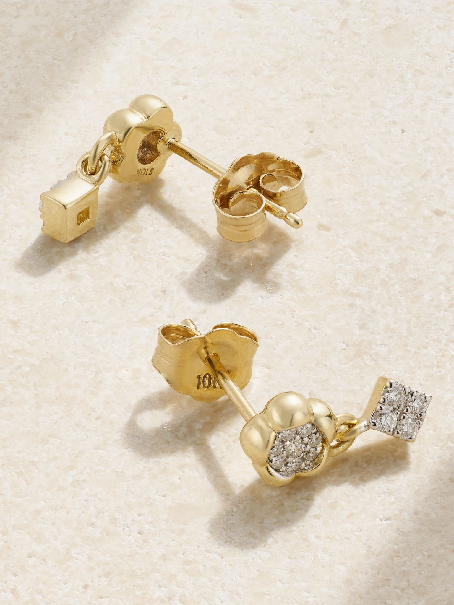 Richie 10-karat gold diamond earrings Gold - 3