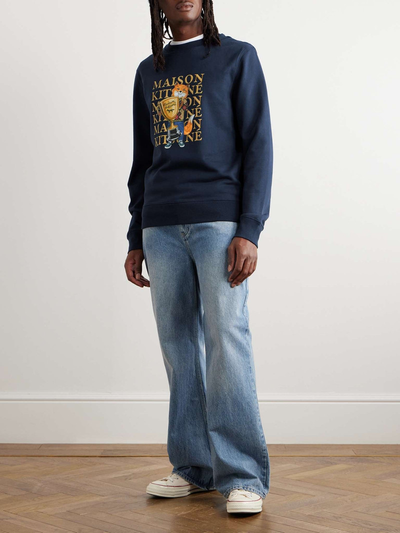 Maison Kitsuné Logo-Print Cotton-Jersey Sweatshirt outlook