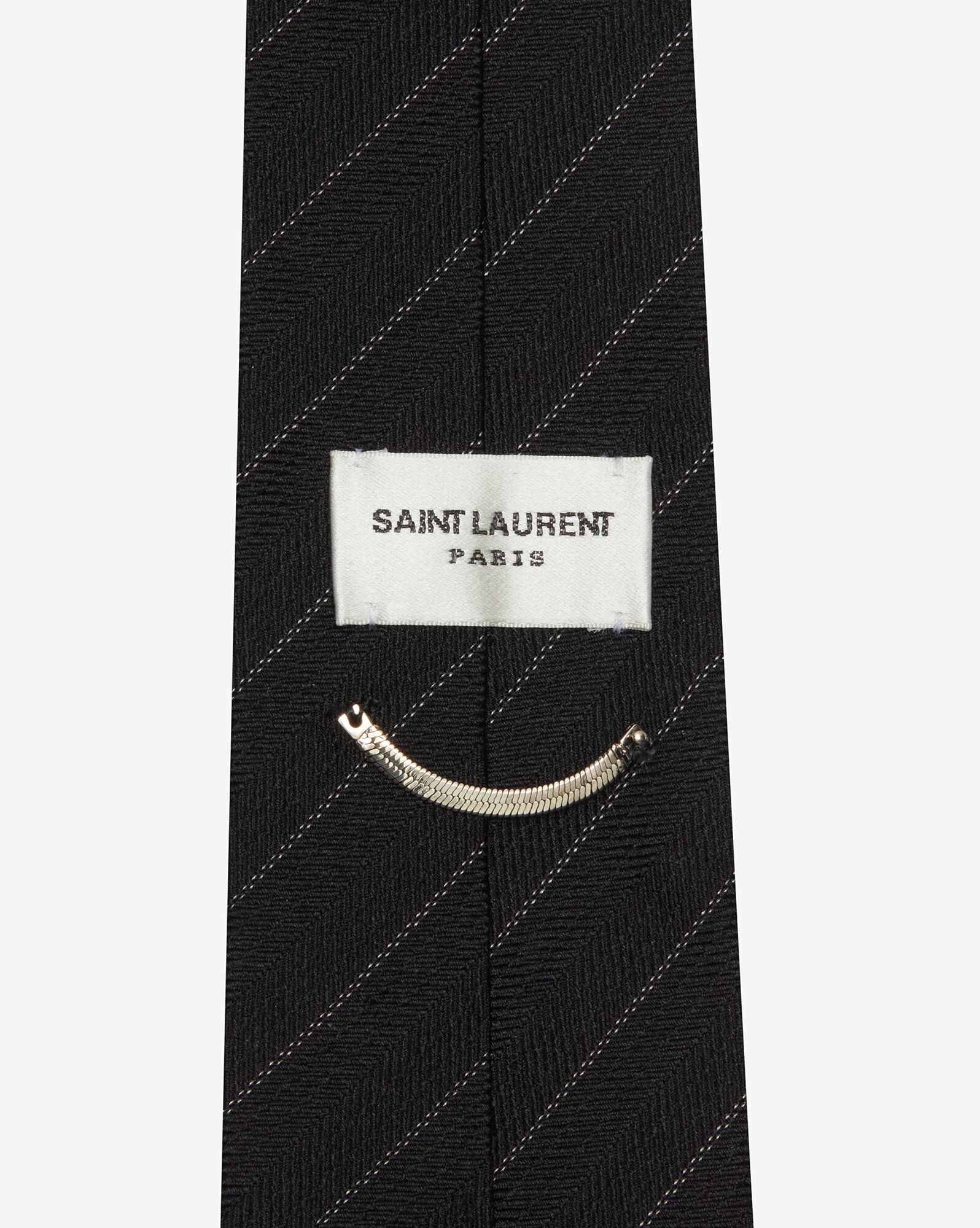 striped tie in silk jacquard - 3