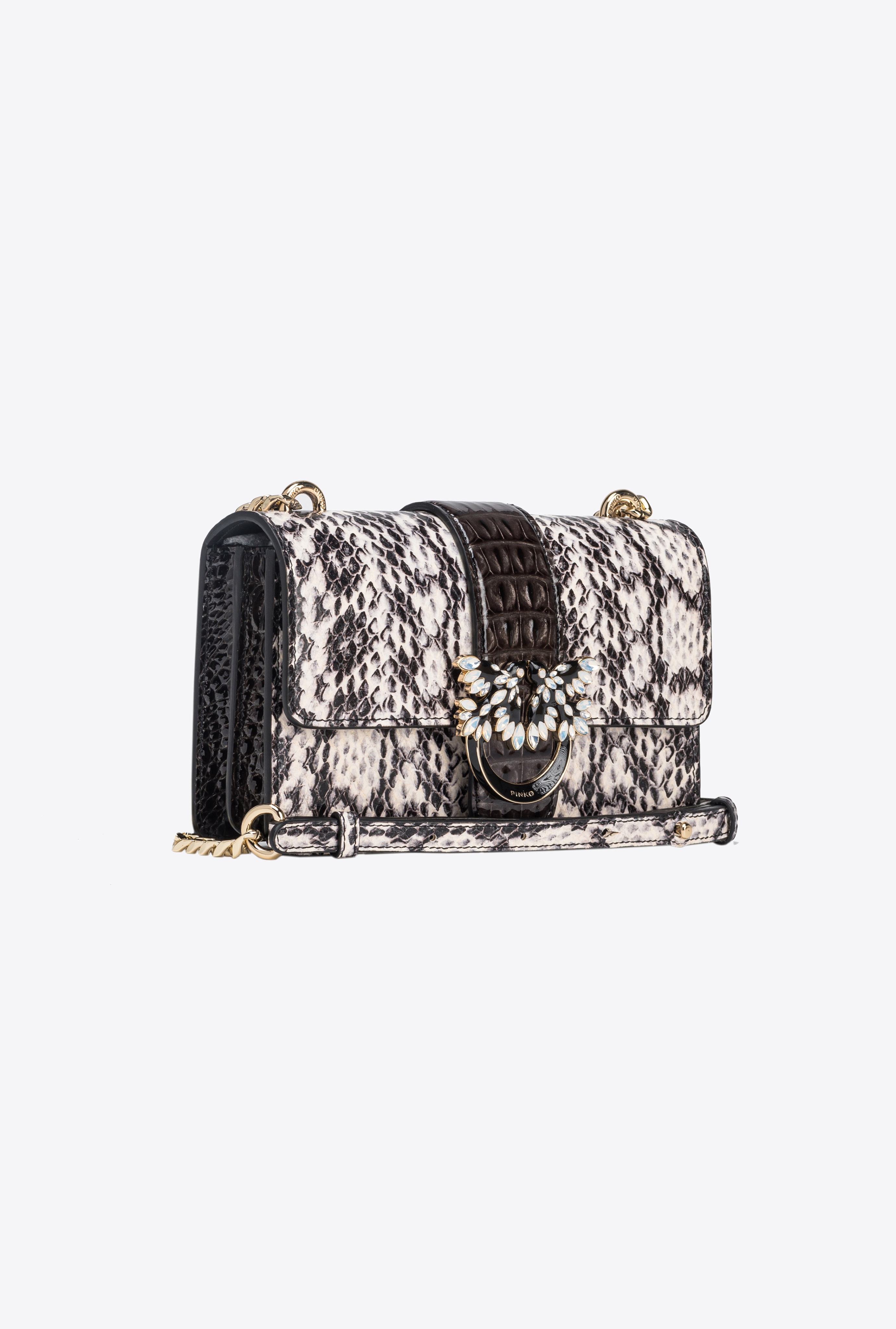 PINKO GALLERIA MINI LOVE BAG ONE IN REPTILE AND CROCODILE-PRINT LEATHER - 3