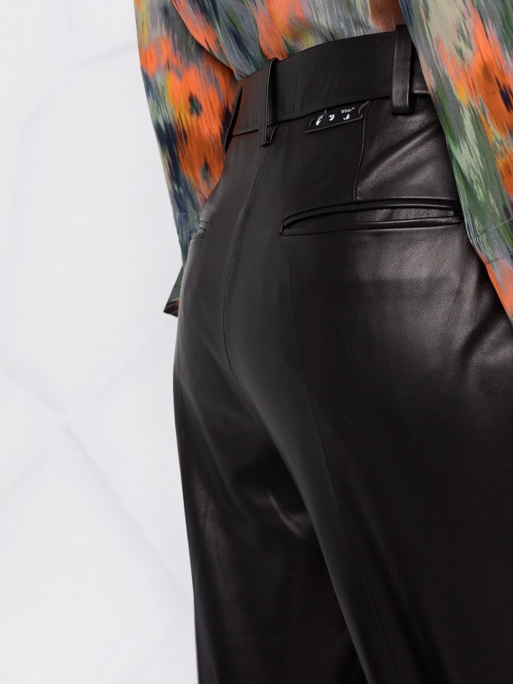 leather tailored shorts - 3