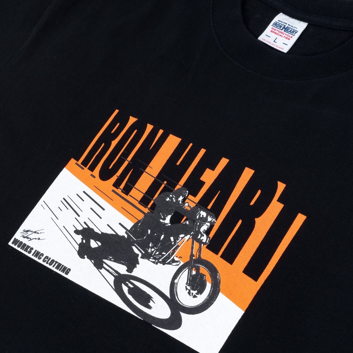 7.5oz Printed Loopwheel Crew Neck T-Shirt - Black - 7