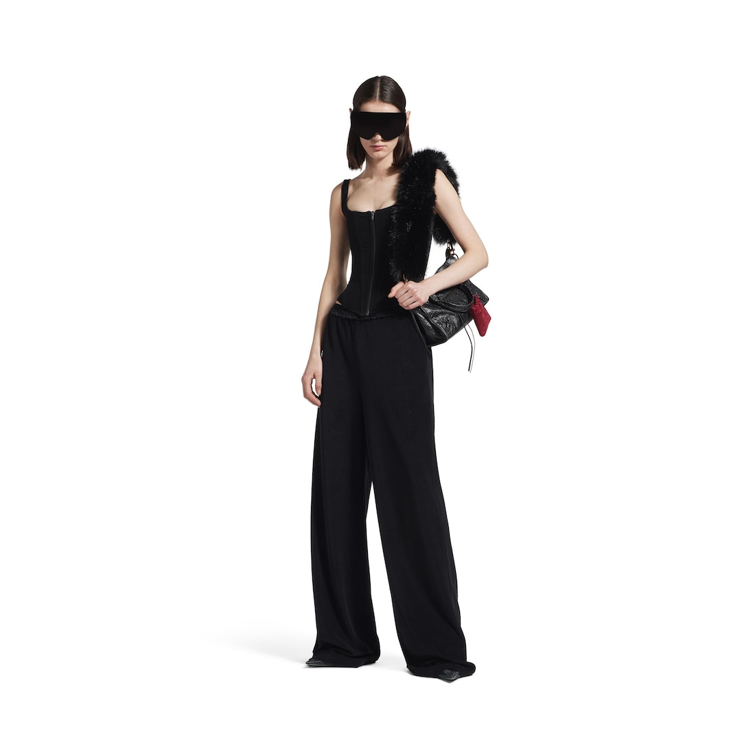Women's Lace Pyjama Pants in Black - 2
