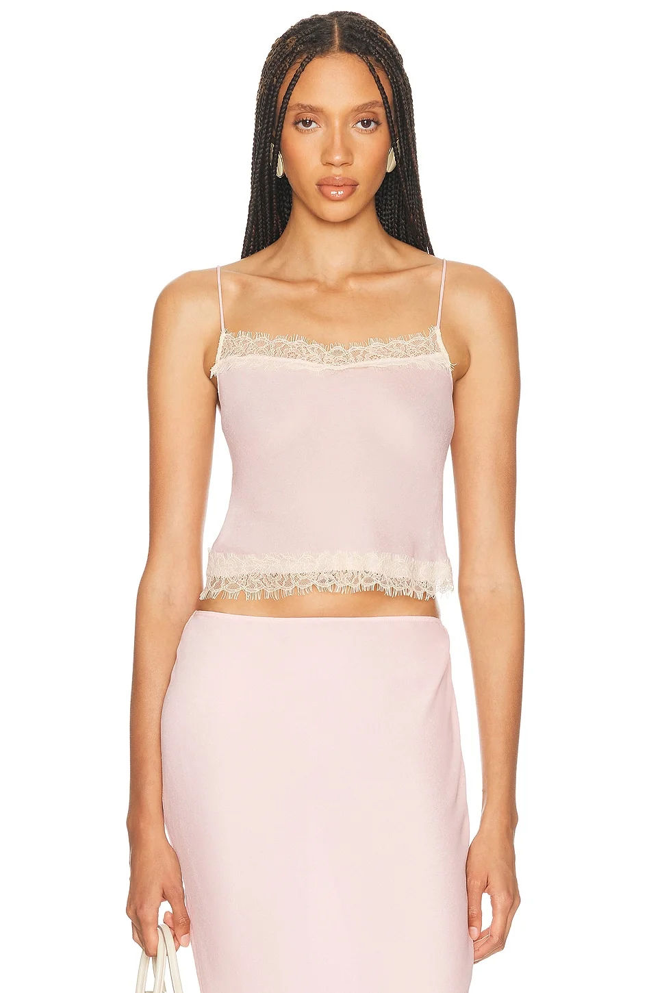 Viscose Georgette Cami With Lace - 1