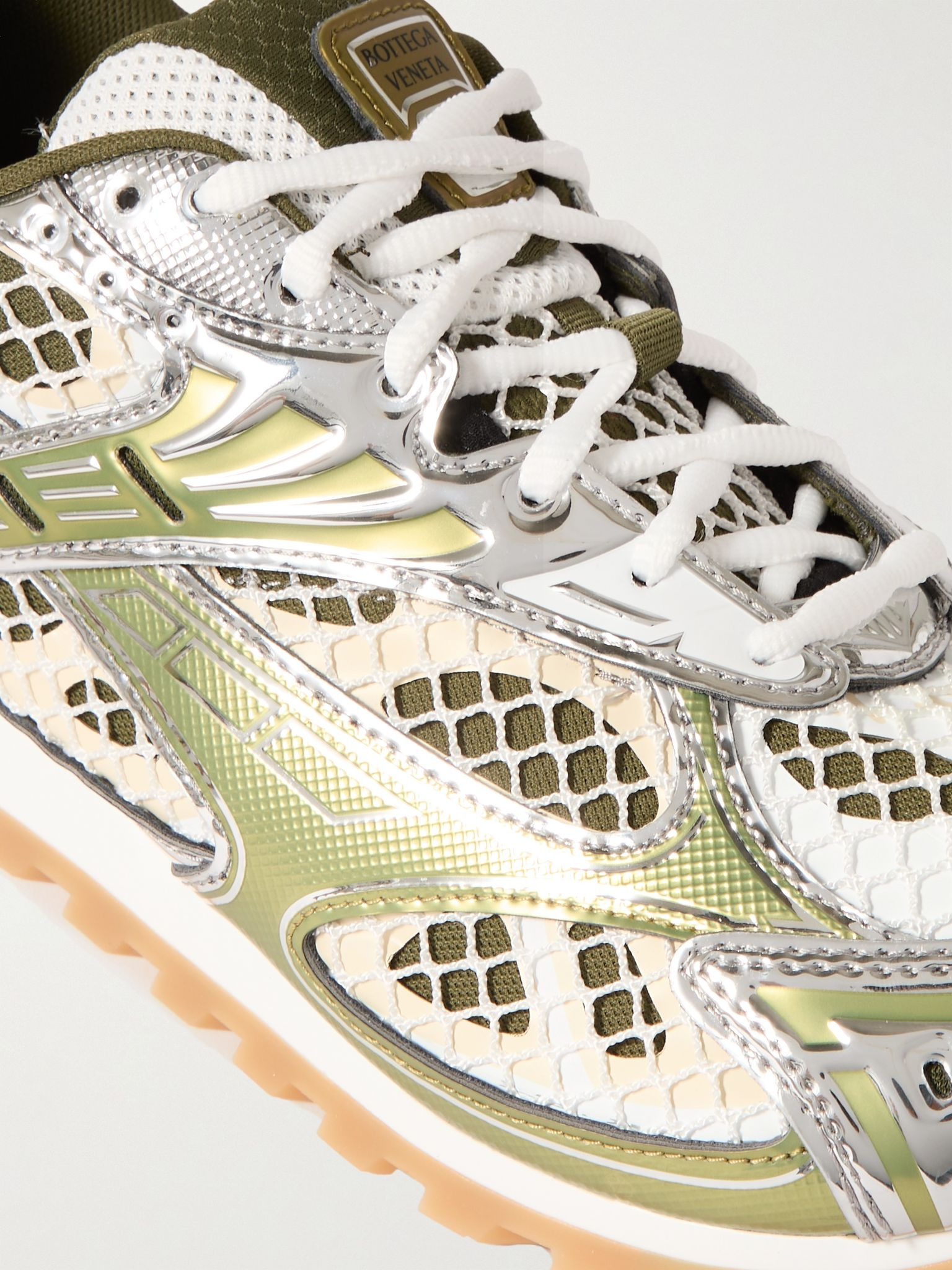Orbit Metallic Rubber and Mesh Sneakers Green - 6