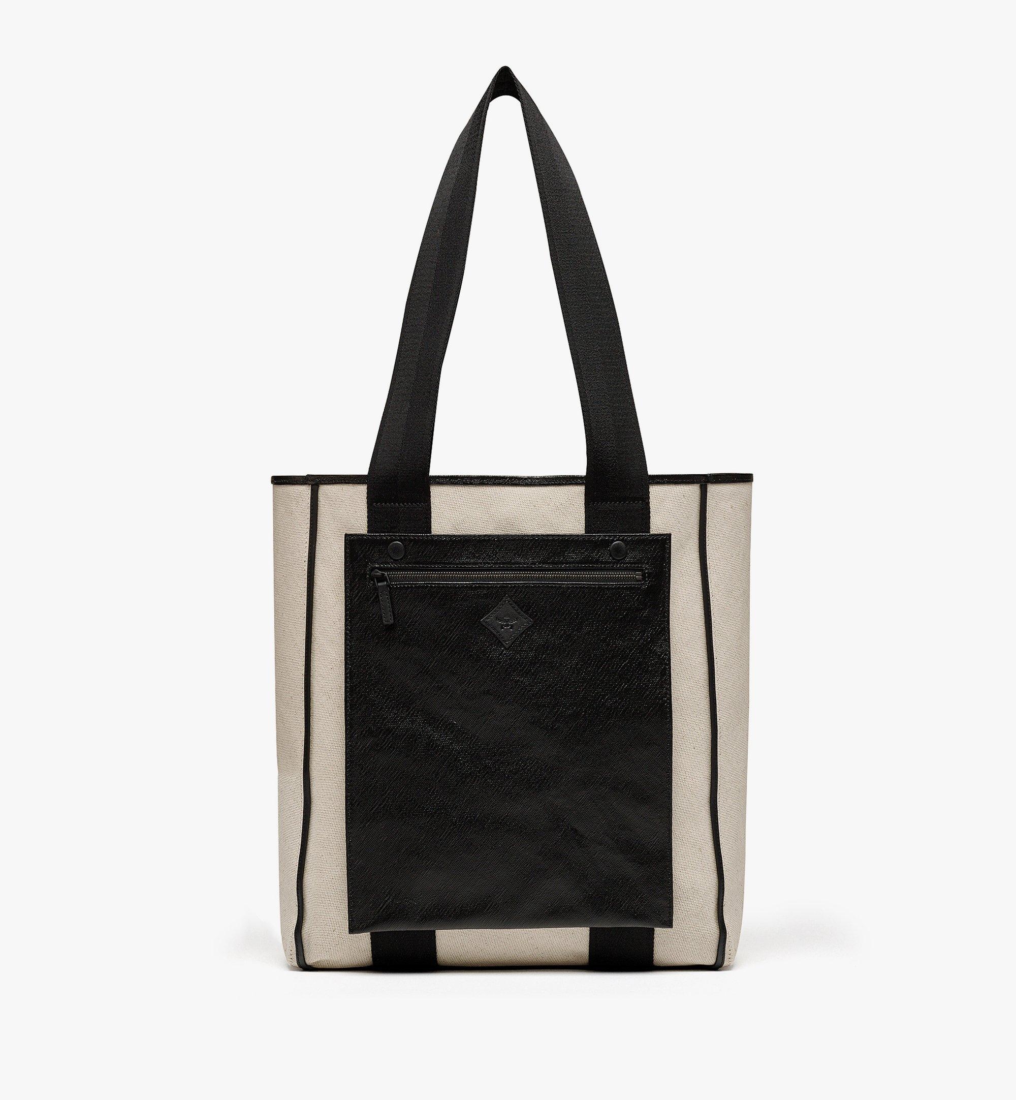Reversible Diamond Tote in Canvas Leather Mix - 8