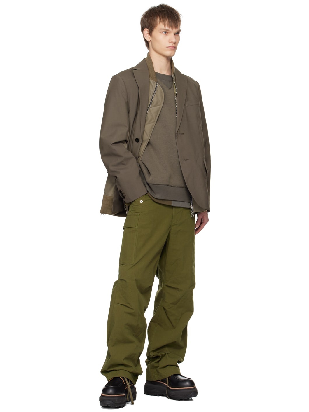 Khaki Cinch Cargo Pants - 4